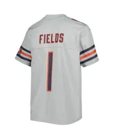 Big Boys Nike Justin Fields Gray Chicago Bears Inverted Game Jersey