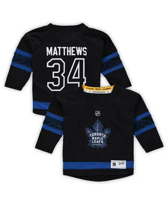 Toddler Boys and Girls Auston Matthews Black Toronto Maple Leafs Alternate Replica Player Jersey