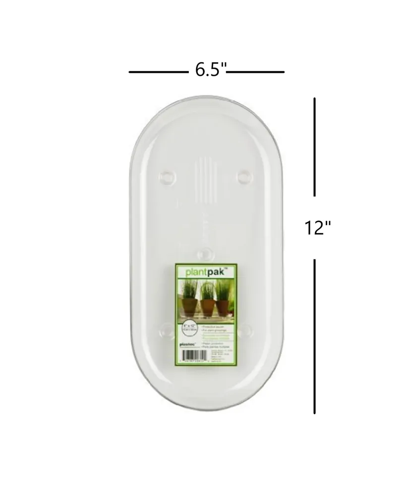 Plastec Oval Plantpak Saucer, Clear, 12 inch