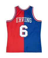 Men's Mitchell & Ness Julius Erving Royal, Red Philadelphia 76ers Hardwood Classics 1982-83 Split Swingman Jersey