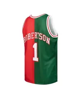 Men's Mitchell & Ness Oscar Robertson Green, Red Milwaukee Bucks Hardwood Classics 1971-72 Split Swingman Jersey