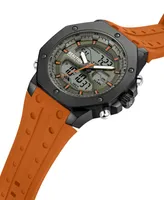 Kenneth Cole Reaction Men's Ana-digi Orange Silicon Strap Watch, 48mm