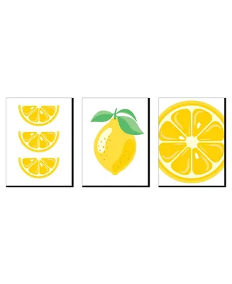 So Fresh - Lemon - Citrus Wall Art Room Decor - 7.5 x 10 inches Set of 3 Prints