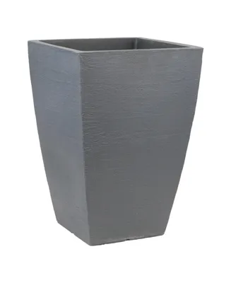 Tusco Products MSQT19SL Modern Planter Tall Square Slate, 12in x 19in