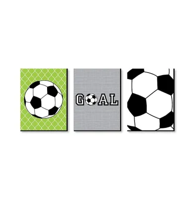 Goaaal - Soccer - Sports Wall Art Decorations - 7.5 x 10 inches -Set of 3 Prints
