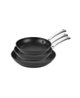 Cooks Standard Frying Omelet Pan Set, 3-Piece Classic Hard Anodized Nonstick 8-Inch/10.5-Inch/12-Inch Saute Skillet Egg Pan, Black