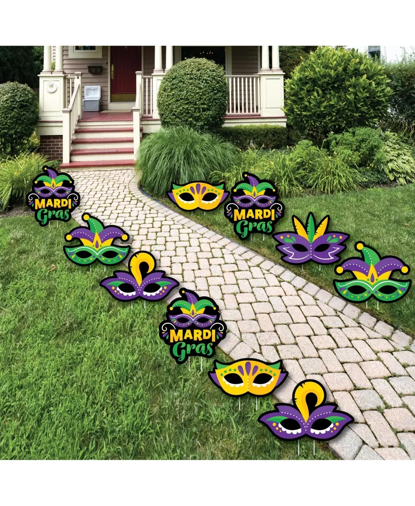 Big Dot of Happiness Mardi Gras - DIY Shaped Masquerade Party Cut-Outs - 24  Count
