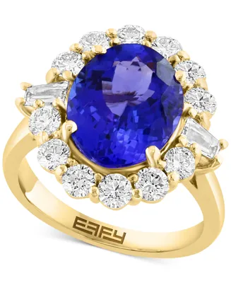 Effy Limited Edition Tanzanite (4-3/4 ct. t.w.) & Diamond (1-3/8 ct. t.w.) Halo Ring in 14k Gold