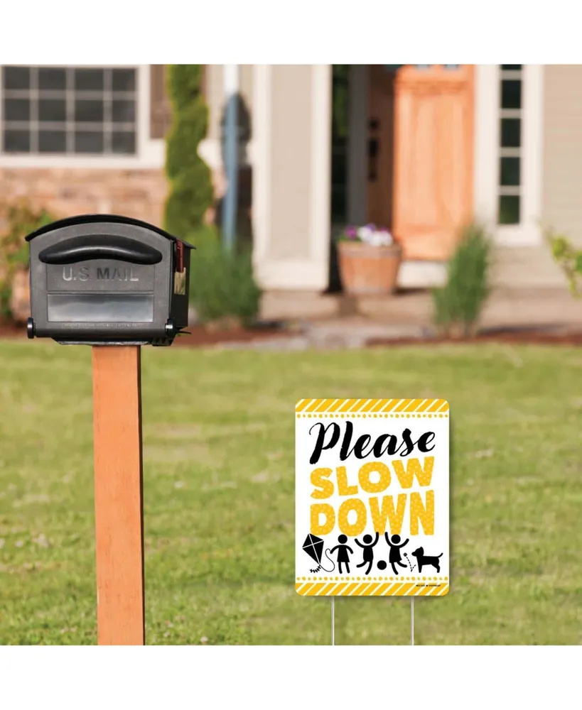 Please Slow Down - Outdoor Lawn Sign - Kids at Play Neighborhood Yard Sign 1 Pc