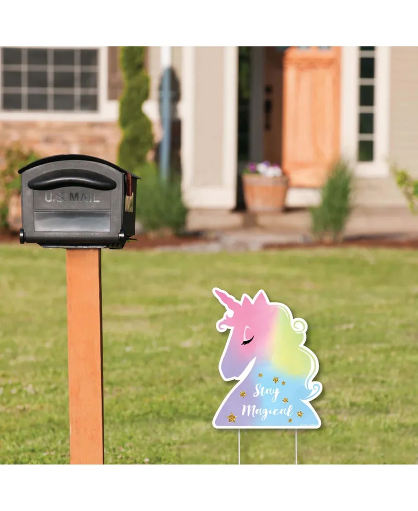 Rainbow Unicorn - Outdoor Lawn Sign - Magical Unicorn Party Yard Sign - 1 Pc