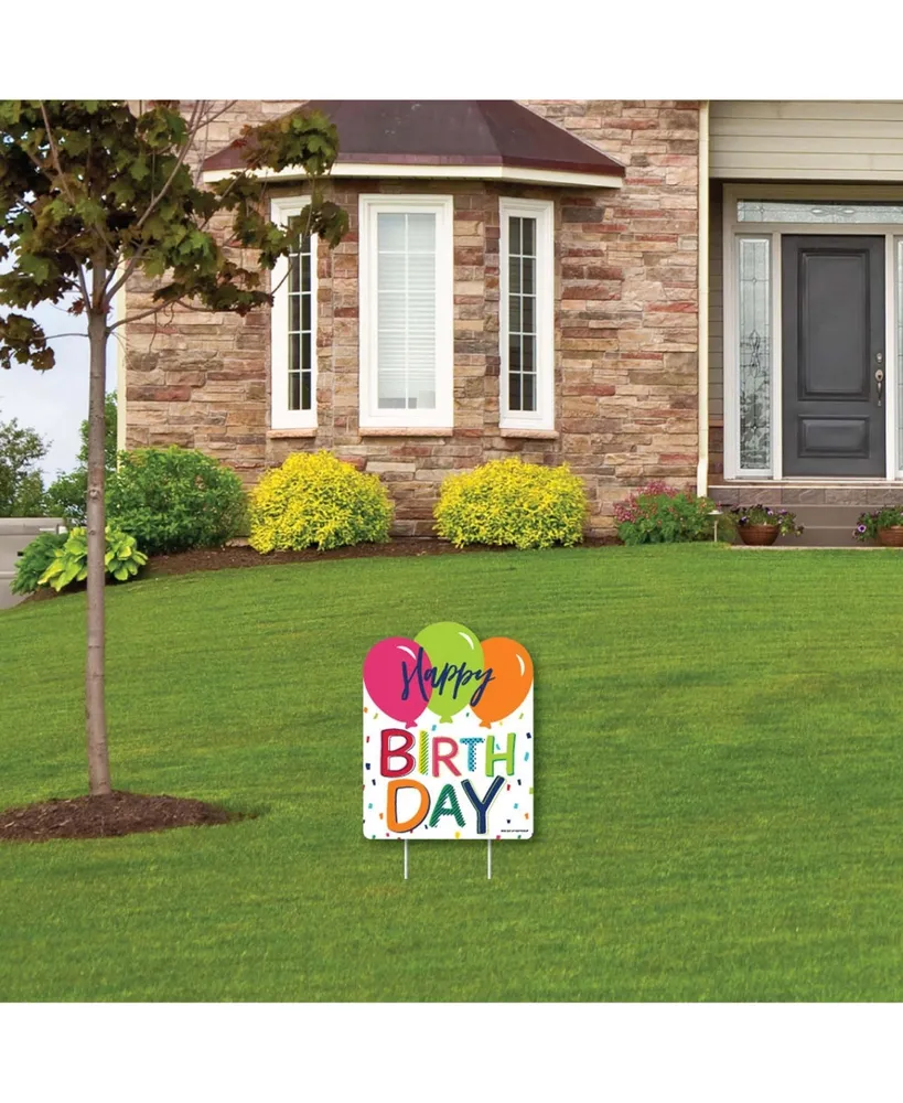 Cheerful Happy Birthday - Outdoor Lawn Sign - Colorful Party Yard Sign - 1 Pc