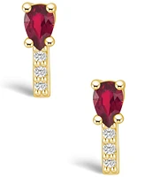 Macy's Ruby (1 Ct. t.w.) and Diamond (1/8 Stud Earrings