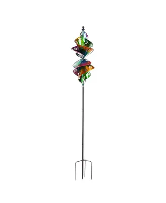 Evergreen Colorful Vertical Spiral Metal Wind Spinner