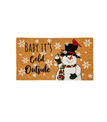 Evergreen Baby It's Cold Outside Snowman Coir Mat