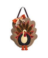 Evergreen Turkey Burlap Door Decor, 13.30x17.50"H