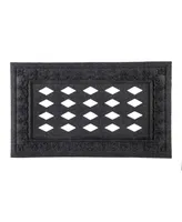 Evergreen Black Embossed Fleur de Lis Sassafras Floor Mat Indoor Outdoor Rubber Tray 18"x30" Fits Sassafras Inserts 10"x22" Black