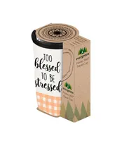 Evergreen Ceramic Flomo 360 Travel Cup, 17 oz., Too Blessed To Be Stressed