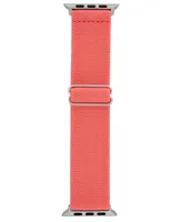 WITHit Women's Coral Woven Elastic Band Compatible with 42/44/45/Ultra/Ultra 2 Apple Watch - Coral, Silver