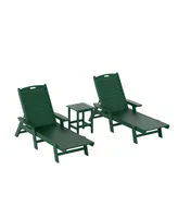 WestinTrends 3 Pieces Set Poly Adirondack Outdoor Chaise Lounges with Side Table