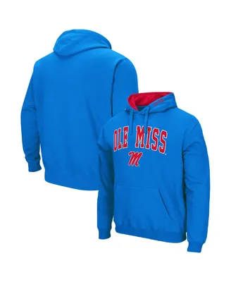 Men's Colosseum Powder Blue Ole Miss Rebels Arch & Team Logo 3.0 Pullover Hoodie