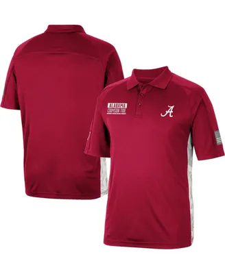 Men's Colosseum Crimson Alabama Crimson Tide Oht Military-Inspired Appreciation Snow Camo Raglan Polo Shirt