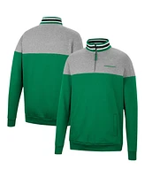 Men's Colosseum Heathered Gray, Green Oregon Ducks Be the Ball Quarter-Zip Top