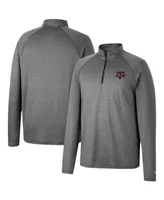 Men's Colosseum Heathered Gray Texas A&M Aggies Earth First Raglan Quarter-Zip Windshirt