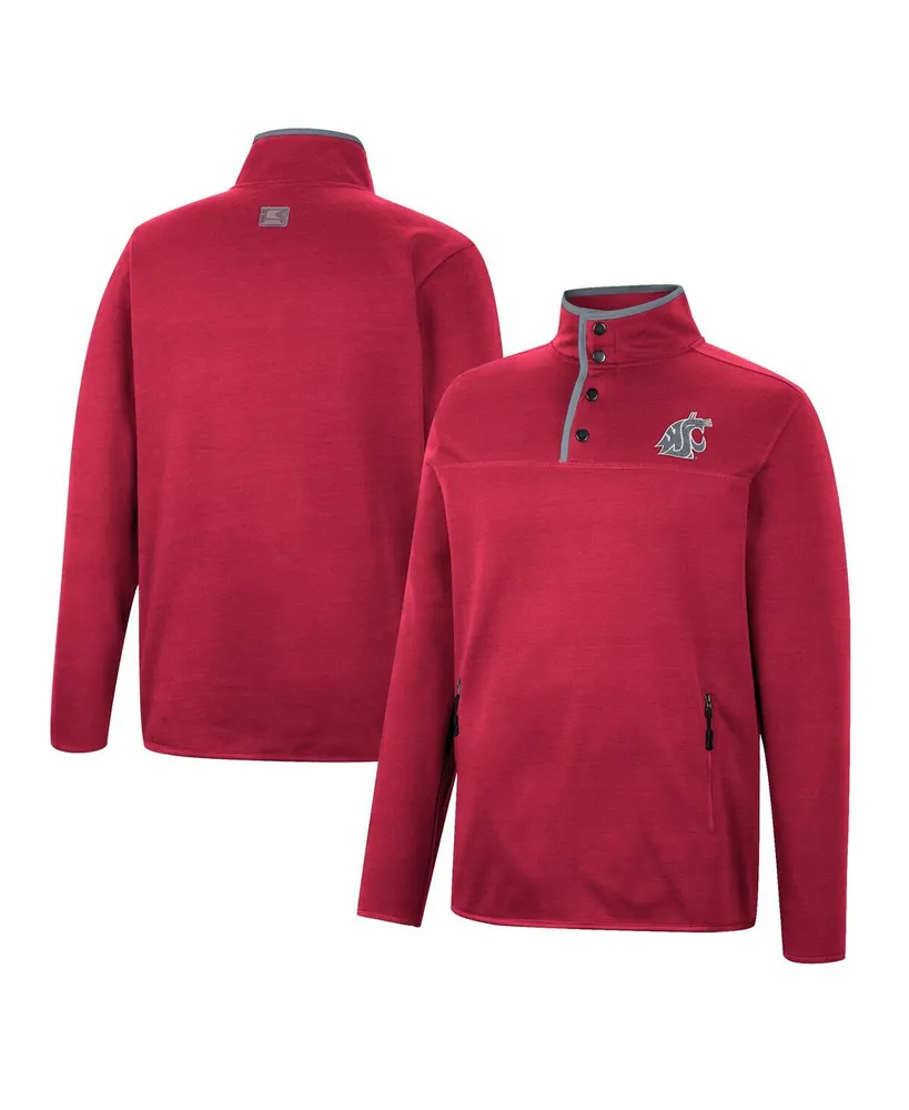 Men's Colosseum Crimson Washington State Cougars Rebound Quarter-Snap Jacket