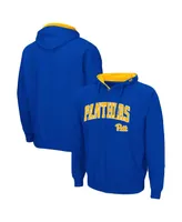 Men's Colosseum Royal Pitt Panthers Arch & Team Logo 3.0 Full-Zip Hoodie