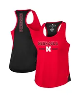 Women's Colosseum Scarlet Nebraska Huskers Sachs 2-Hit Scoop Neck Racerback Tank Top