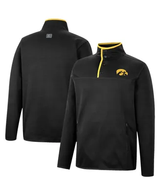 Men's Colosseum Black Iowa Hawkeyes Rebound Quarter-Snap Jacket