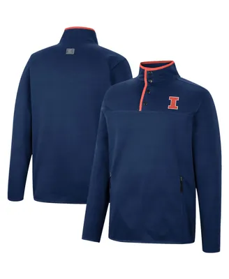 Men's Colosseum Navy Illinois Fighting Illini Rebound Quarter-Snap Jacket