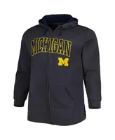 Men's Colosseum Charcoal Michigan Wolverines Big and Tall Team Full-Zip Hoodie