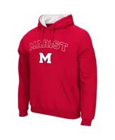 Men's Colosseum Red Marist Red Foxes Arch & Logo Pullover Hoodie