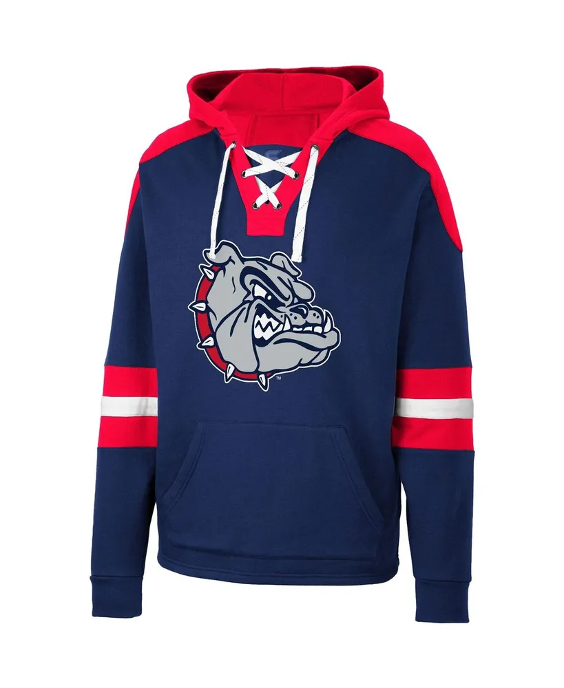 Men's Colosseum Navy Gonzaga Bulldogs Lace-Up 4.0 Pullover Hoodie