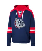 Men's Colosseum Navy Gonzaga Bulldogs Lace-Up 4.0 Pullover Hoodie