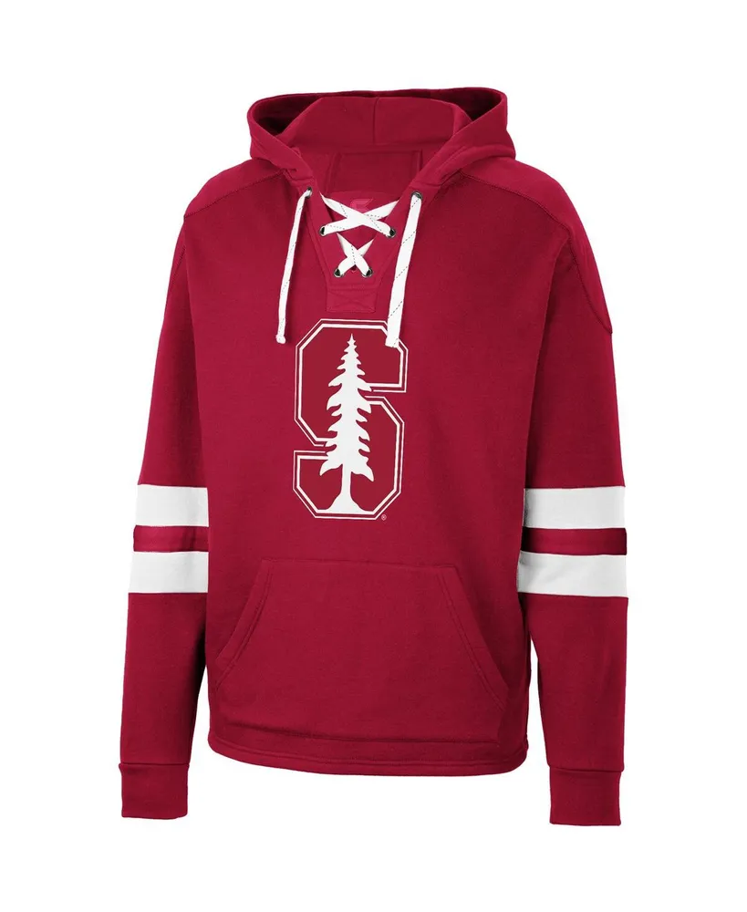 Men's Colosseum Cardinal Stanford Lace-Up 4.0 Pullover Hoodie