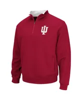 Men's Colosseum Crimson Indiana Hoosiers Big and Tall Tortugas Logo Quarter-Zip Sweatshirt