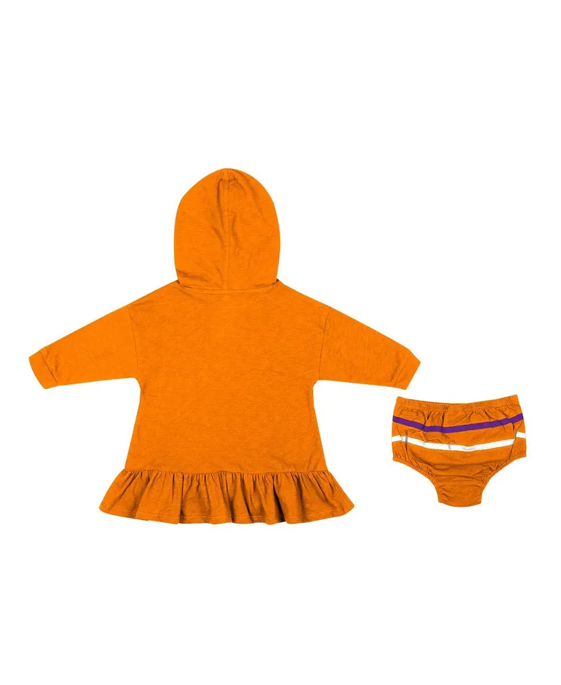 Girls Infant Colosseum Orange Clemson Tigers Winifred Hoodie Dress and Bloomer Set