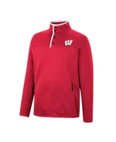 Men's Colosseum Red Wisconsin Badgers Rebound Quarter-Snap Jacket