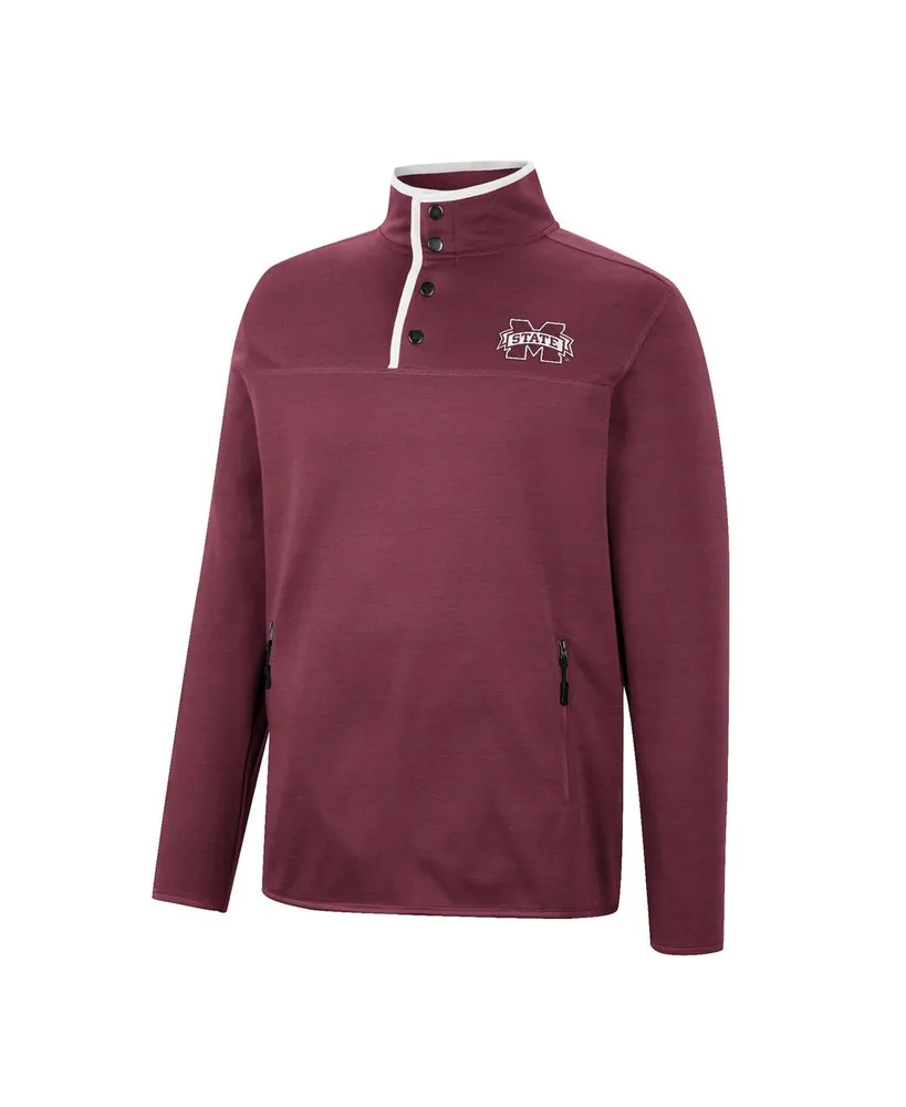 Men's Colosseum Maroon Mississippi State Bulldogs Rebound Quarter-Snap Jacket