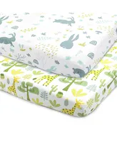 Bublo Baby Baby Pack and Play Fitted Sheet, Portable Pack N Plays Mini Crib Sheets, 2 Pack Play Sheets