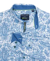 Society of Threads Men's Slim-Fit Non-Iron Performance Stretch Paisley-Print Button-Down Shirt