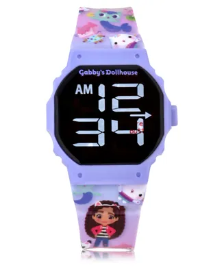 Gabby's Dollhouse Unisex Lilac Silicone Strap Led Touchscreen Watch