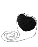 Nina Women's Crystal Heart Minaudiere Bag