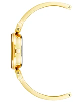 Anne Klein Women's Gold-Tone Alloy with Red Enamel Bangle Watch 34mm - Gold