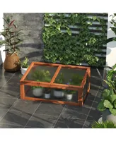 Outsunny 39" x 26" x 16" Wooden Cold Frame Greenhouse, Indoor Outdoor Terrarium