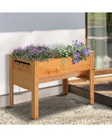 4' x 2' x 3' Wooden Elevated Garden Planter Bed w/ Funnel Design