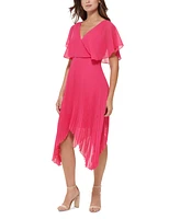 kensie Chiffon Pleated Dress