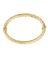 Italian Gold Twist Hinge Bangle Bracelet in 14k Gold or White Gold